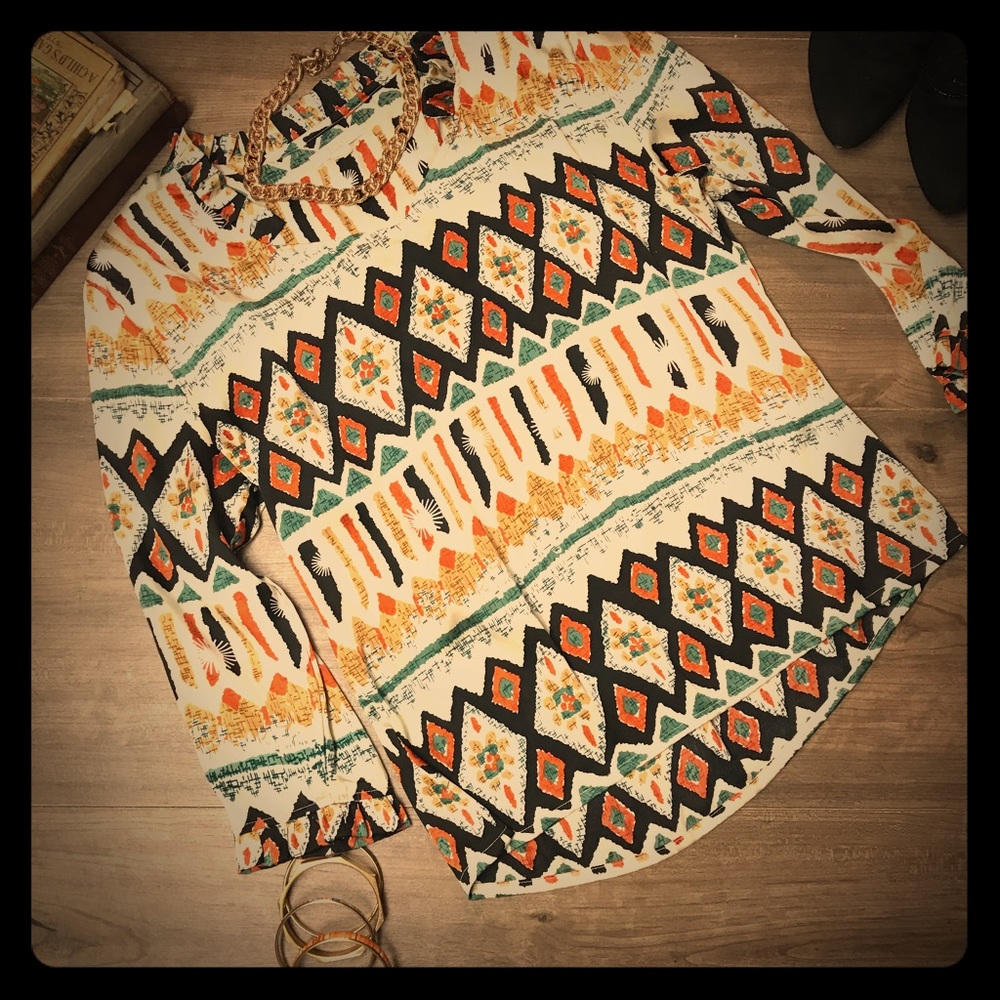 Ikat print top by Tulle with great details